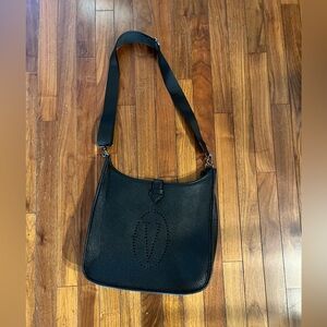 Vertigo Black Leather Crossbody Bag